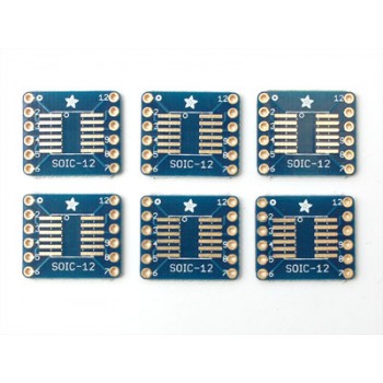 SMT Breakout PCB for SOIC-12 or TSSOP-12 - 6 Pack!