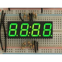 Green 7-segment clock display - 0.56" digit height